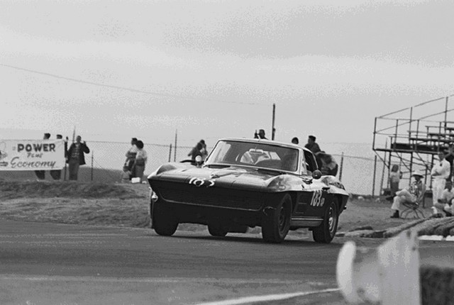 Dave MacDonald races the Carroll Shelby Cobra 260ci to its first ever win at Riverside International Raceway